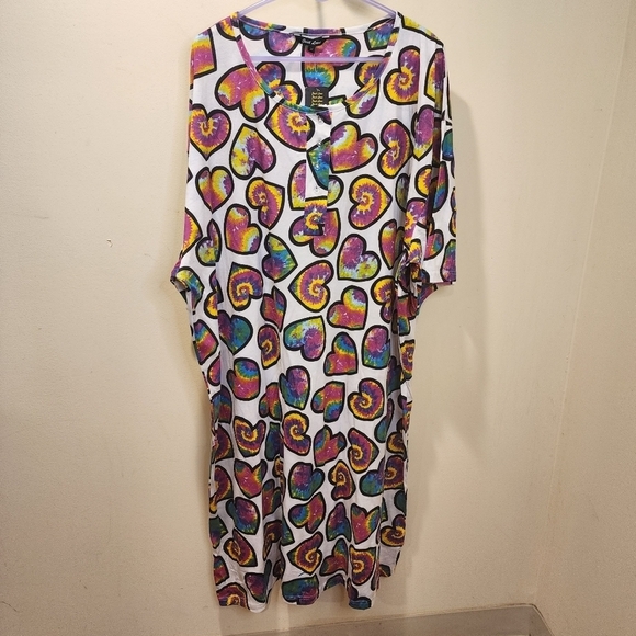 JUST LOVE Hearts printed comfy day dress camisole plus size 3X NWT - Picture 8 of 10